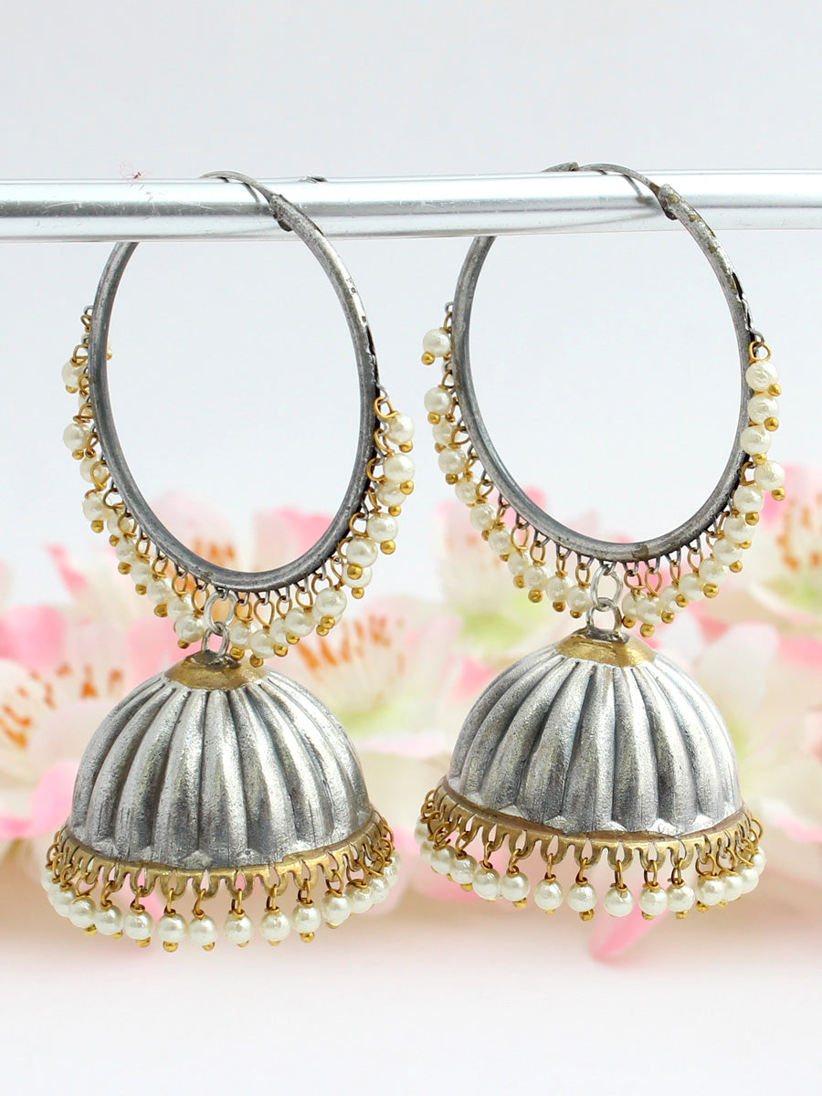 Hoop earrings with on sale jhumka