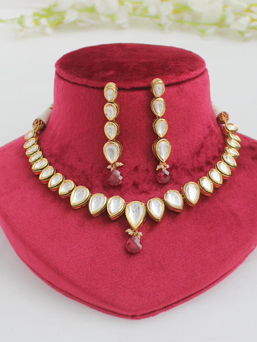 Mahi Pink diamond Necklace set