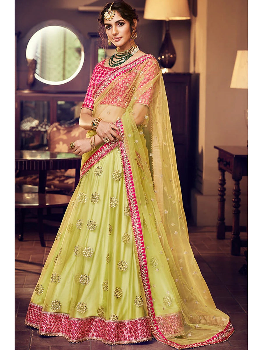 Lime green lehenga choli best sale