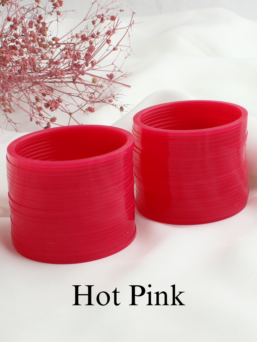 Rushali Bridal Choora Bangle Set-Hot Pink