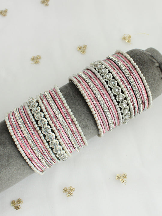 Pushti Bangle Set / Stack-Pastel Pink