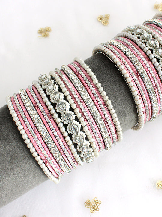 Pushti Bangle Set / Stack-Pastel Pink