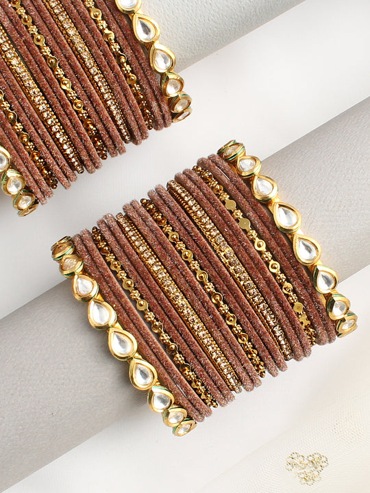 Apoorvi Bangle Set / Stack-Brown