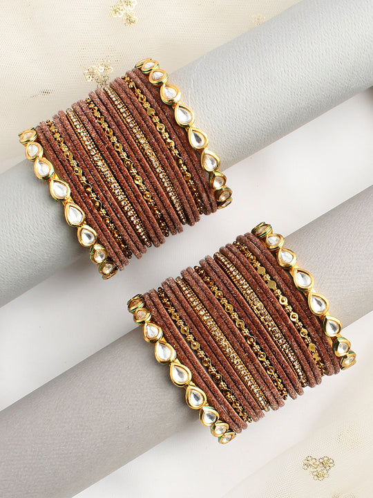 Apoorvi Bangle Set / Stack-Brown