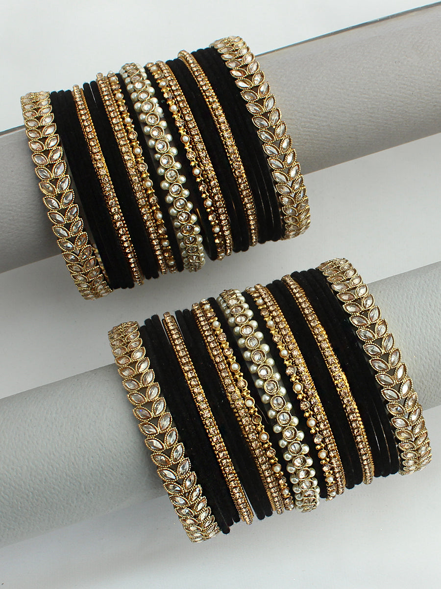 Eshal Bangle Set / Stack-Black