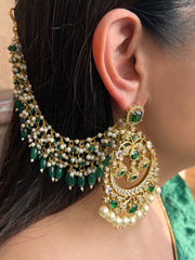 Avisha Chandbali Earrings - Green