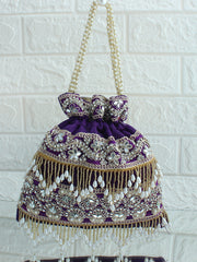 Azeen Potli Bag -Purple