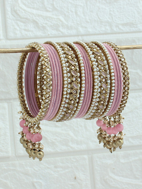 Minisha Bangle Set / Stack-Paste Pink