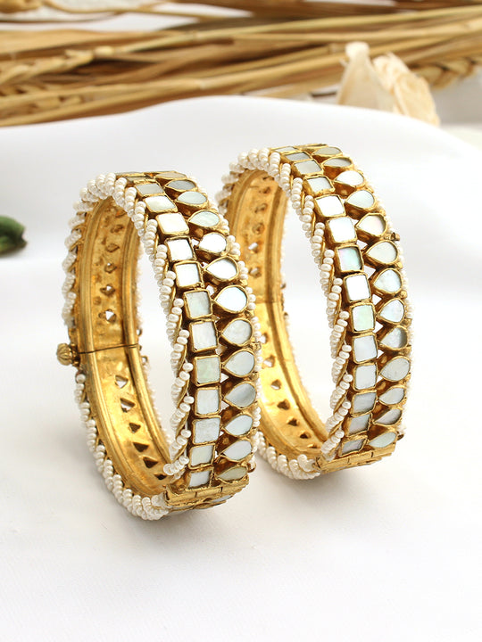 Shivina Bangle Set-Ivory