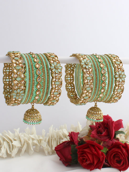 Sejal Bangle Set / Stack-Mint Green