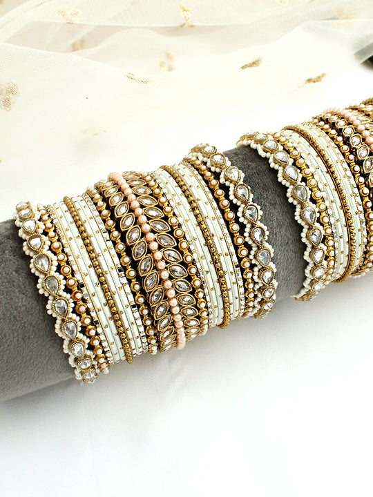 Shifa Bangle Set / Stack-White