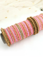 Samia Bangle Set / Stack-Pastel Pink