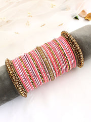 Samia Bangle Set / Stack-Pastel Pink