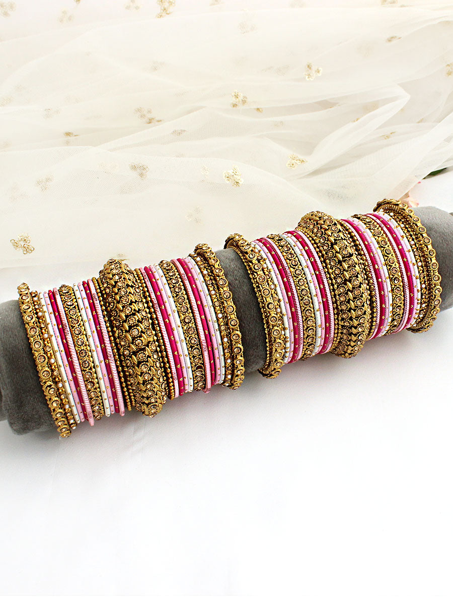 Roshina Bangle Set / Stack-Pink