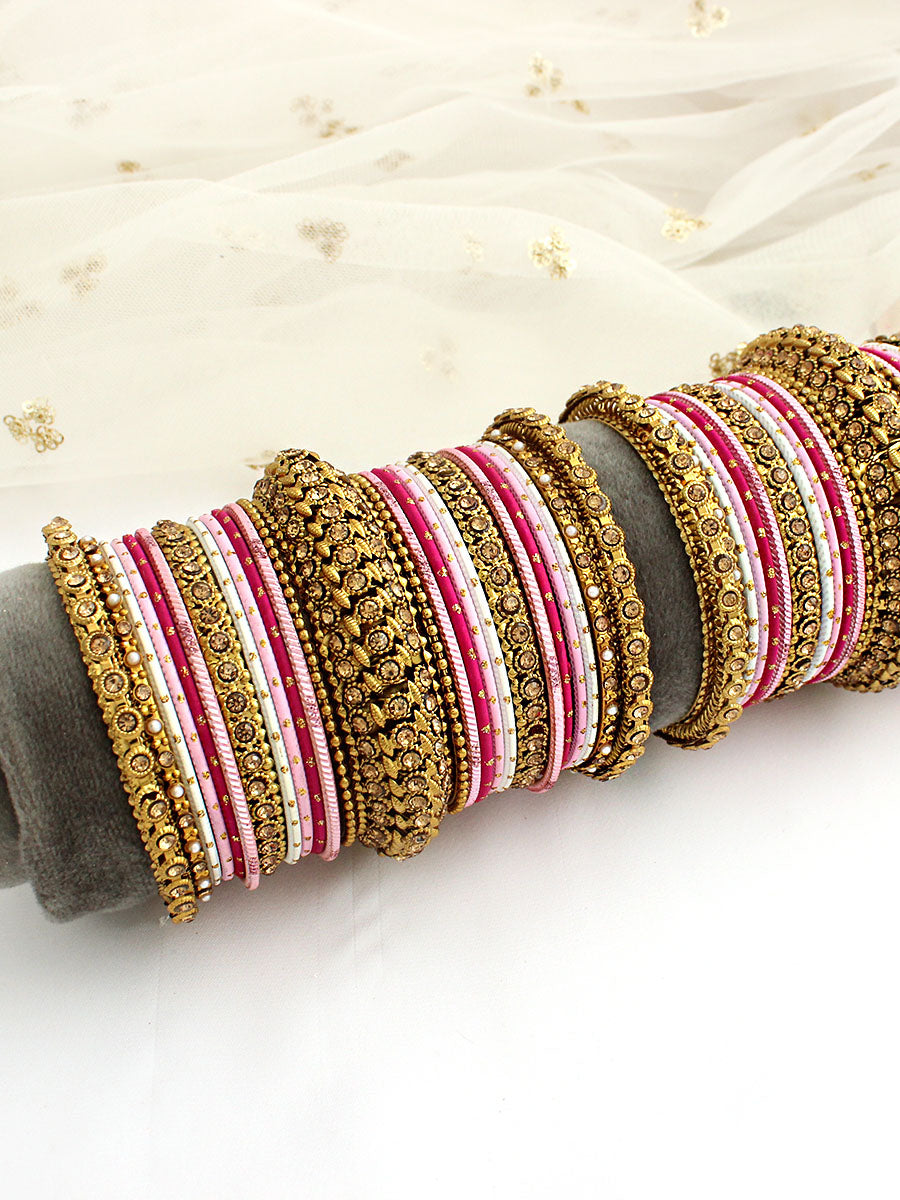 Roshina Bangle Set / Stack-Pink