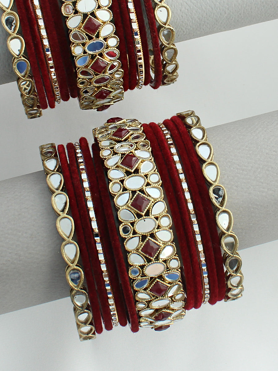 Aisha Bangle Set / Stack-Maroon