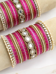 Ishira Bangle Set / Stack - HOT PINK