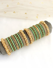 Rohini Bangle Set / Stack-Mint Green & Green