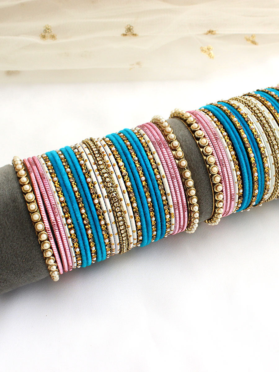 Suhani Bangle Set / Stack-Paste PInk