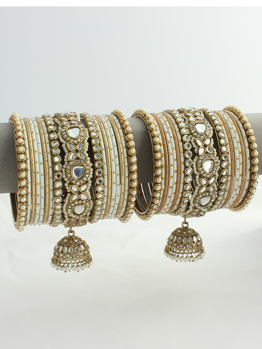 Mahika Bangle set-White