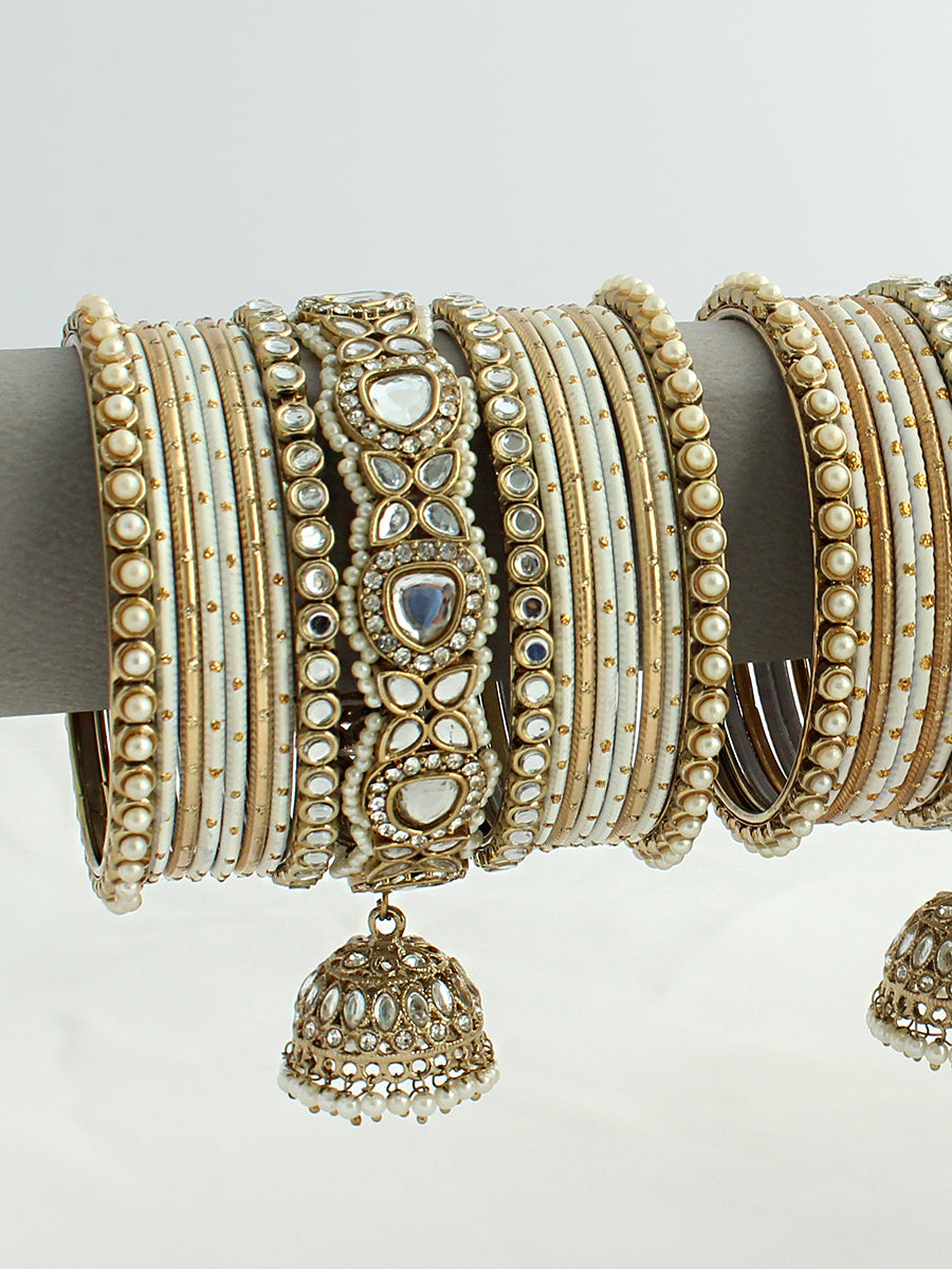 Mahika Bangle set-White