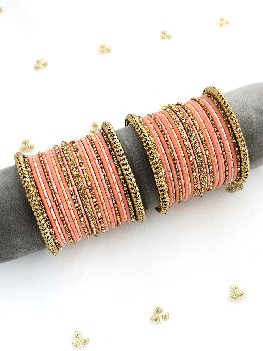 Tanvi Bangle set / Stack - Peach