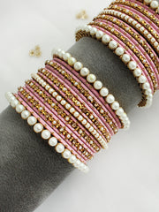 Malika Bangle set-Pastel pink