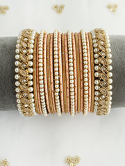 Anvisha Bangle Set-Peach