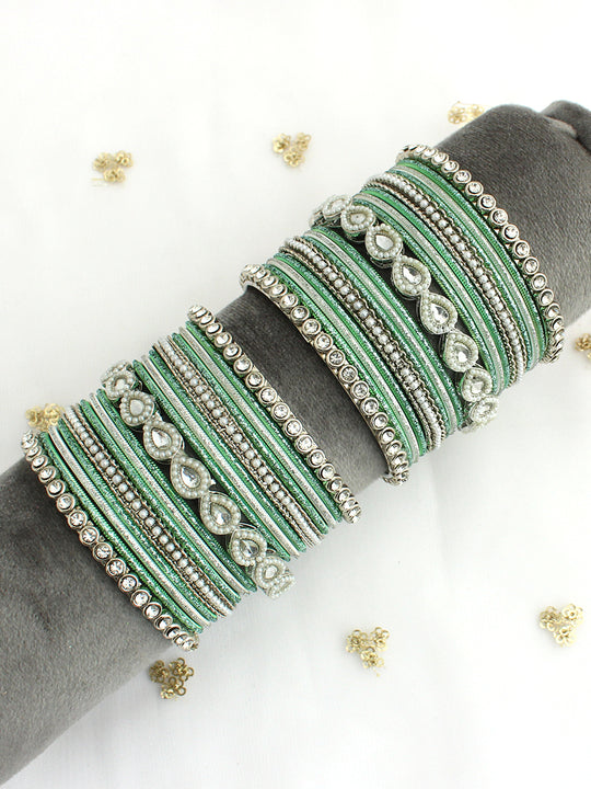 Aavya Bangle Set / Stack-Mint Green