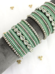 Aavya Bangle Set / Stack-mint green