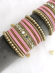 Mahima Bangle Set / Stack-Pastel pink