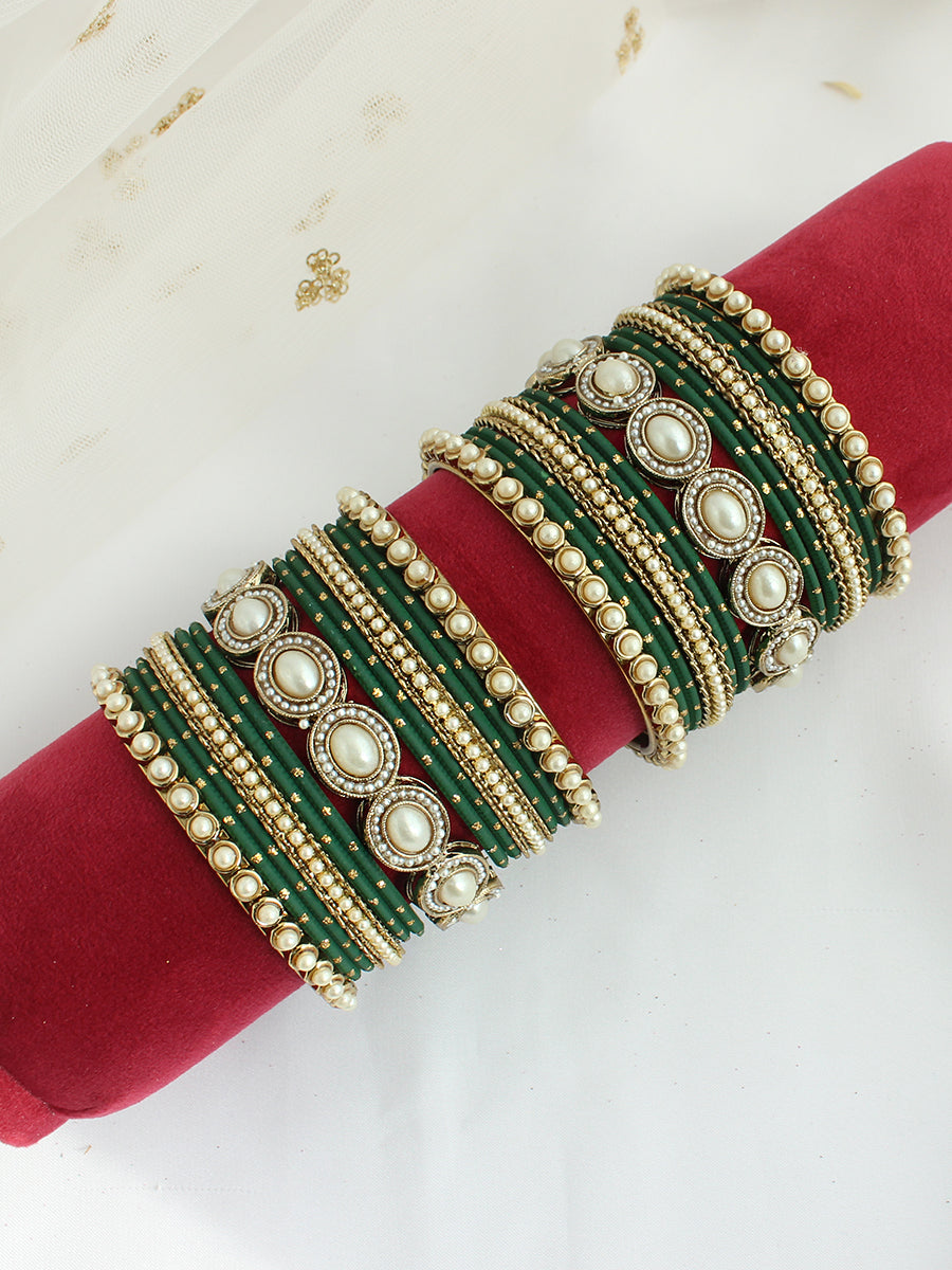 Lekha Bangle Set / Stack-Green