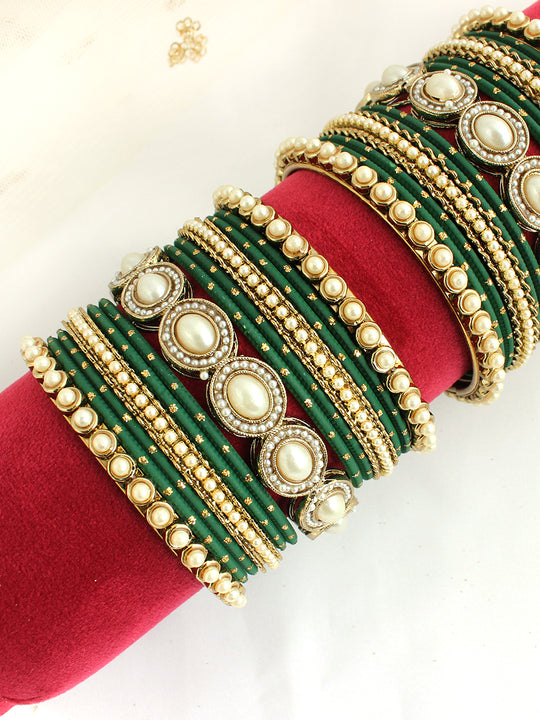 Lekha Bangle Set / Stack-Green