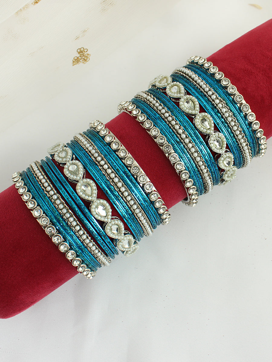 Aleena Bangle Set / Stack-Turquoise