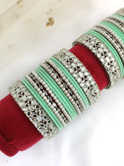 Dishita Bangle Set / Stack-Mint Green