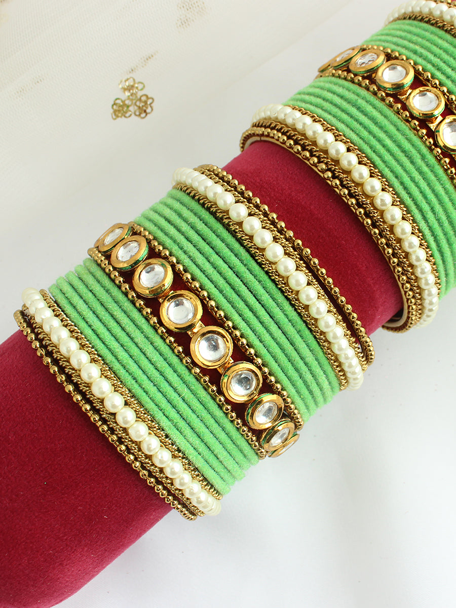 Izna Bangle Set / Stack-Mint Green