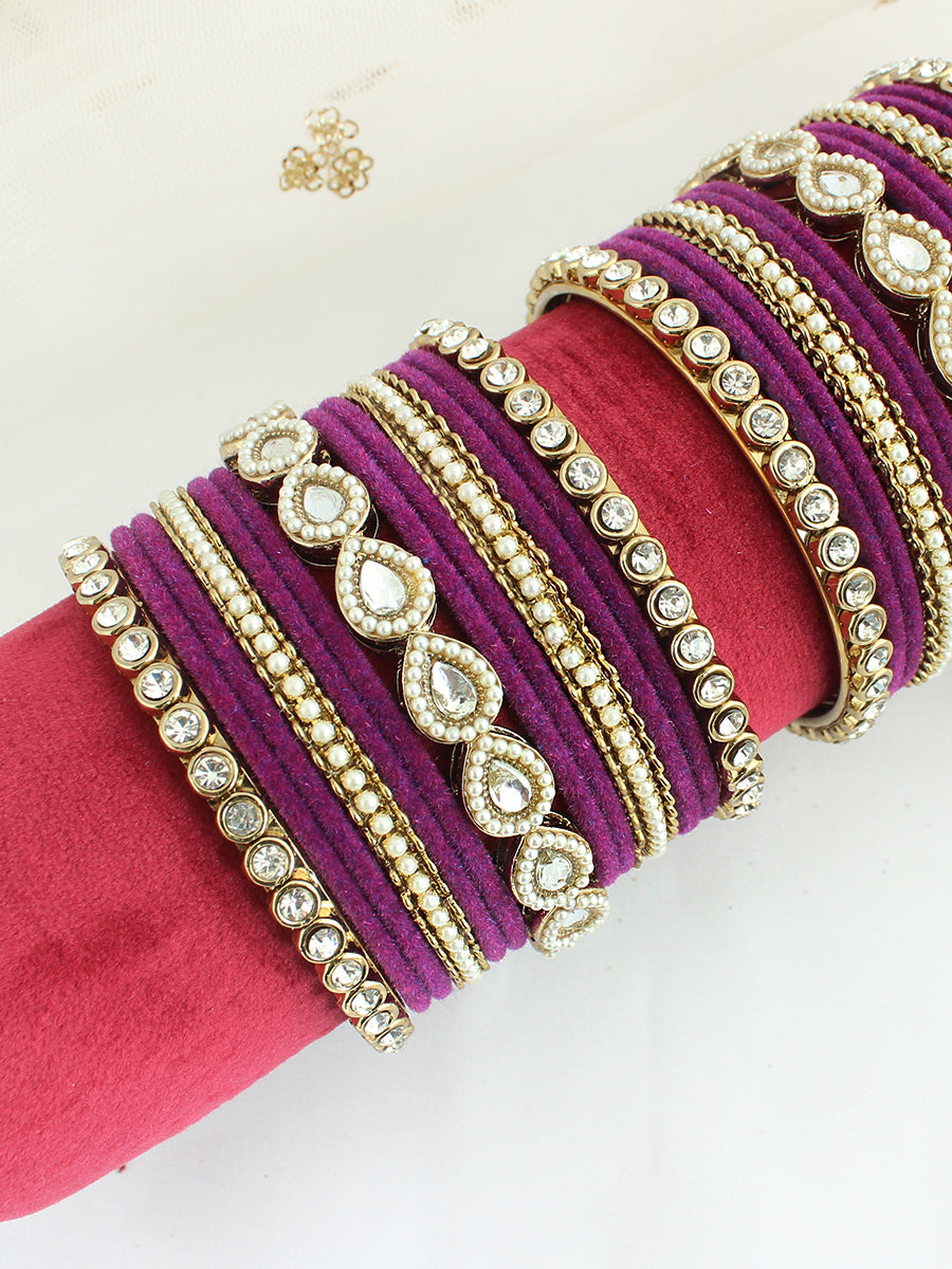 Aleena Bangle Set / Stack-Purple