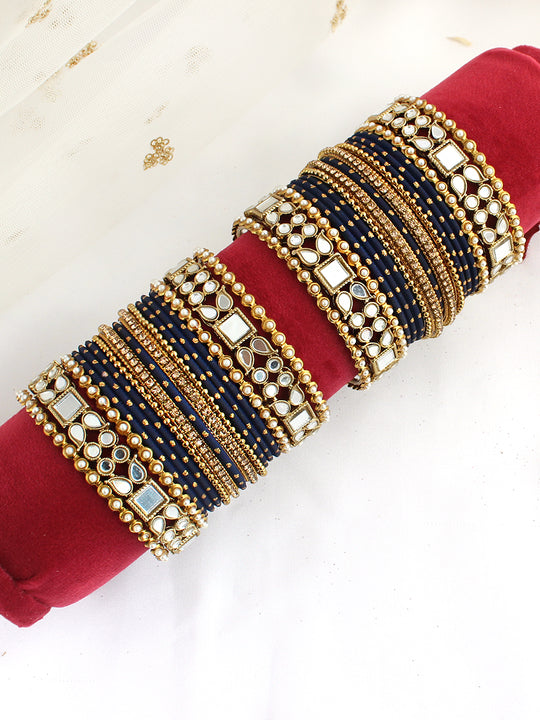 Rabia Bangle Set / Stack-Blue