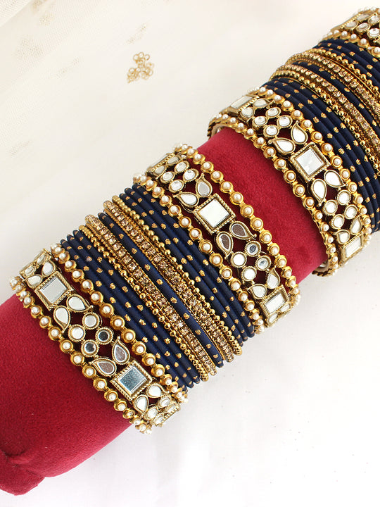 Rabia Bangle Set / Stack-Blue