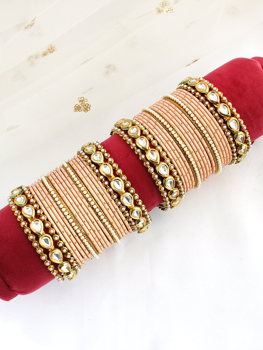 Shaira Bangle Set / Stack-Peach