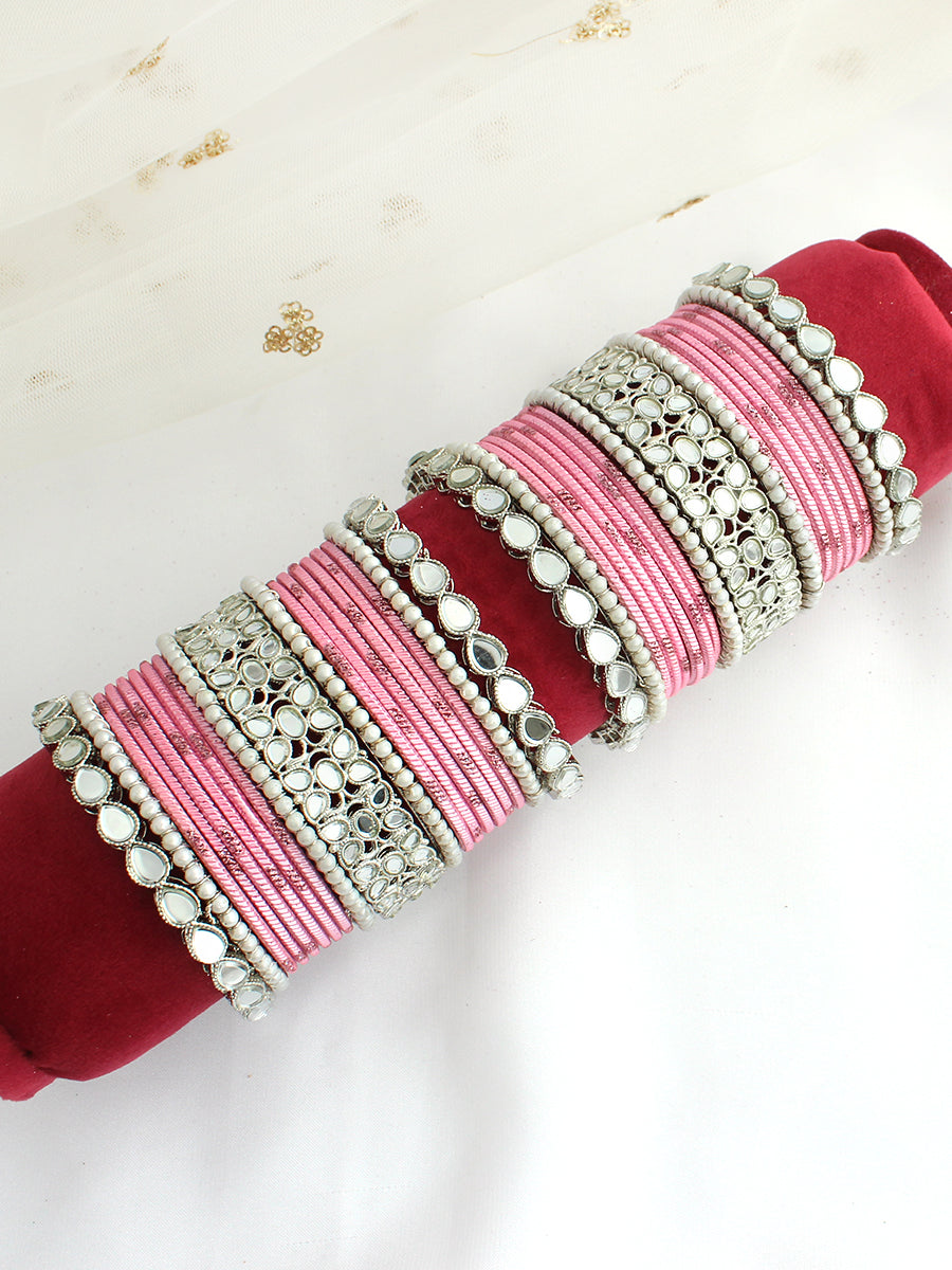 Navika Bangle Set / Stack-Pastel Pink