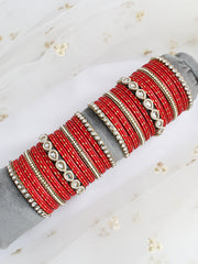 Nazia Bangle Set / Stack-Red