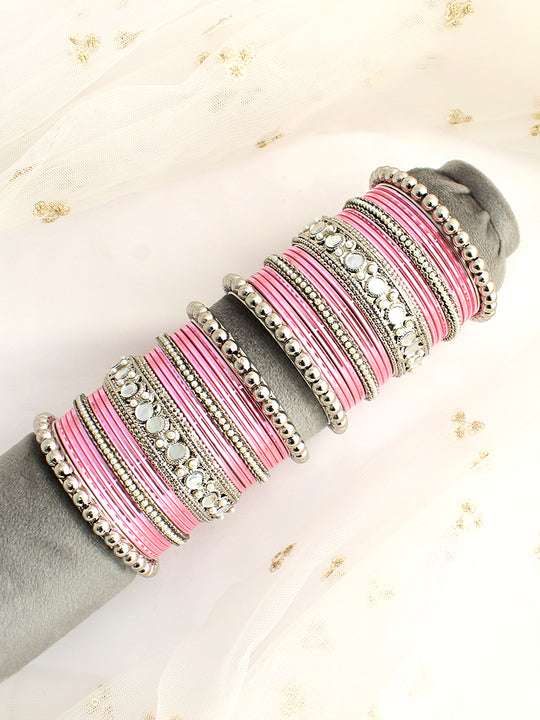 Jasmine Bangle Set / Stack -pink
