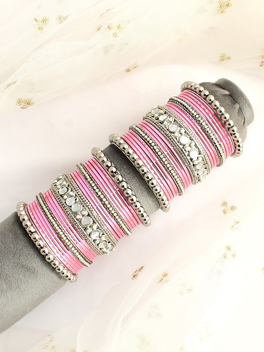 Jasmine Bangle Set / Stack -pink
