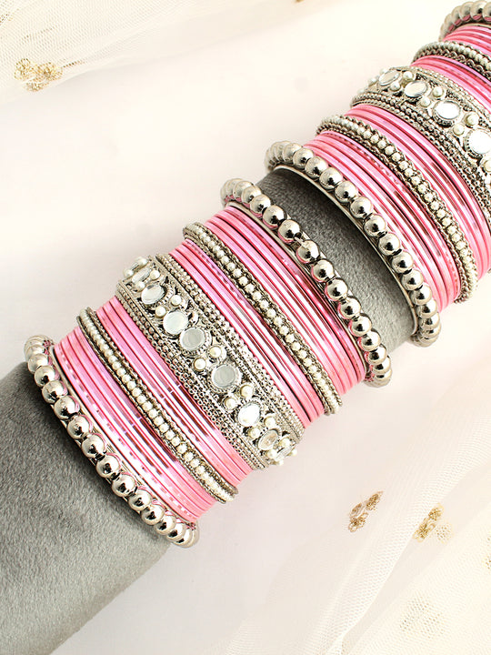 Jasmine Bangle Set / Stack -pink