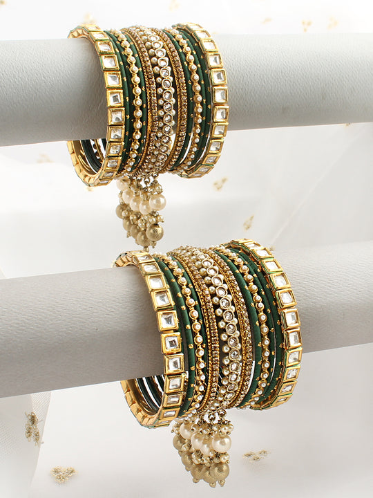 Tashvi Bangle Set / Stack-Green