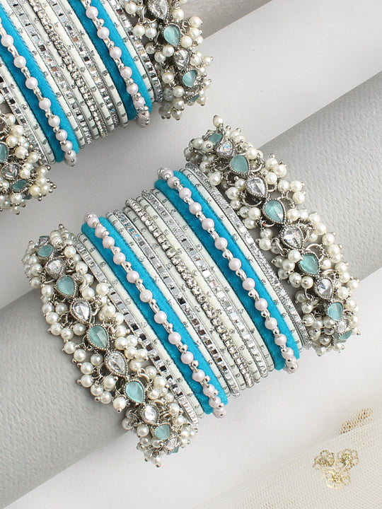 Purvanshi Bangle Set / Stack-Turquoise
