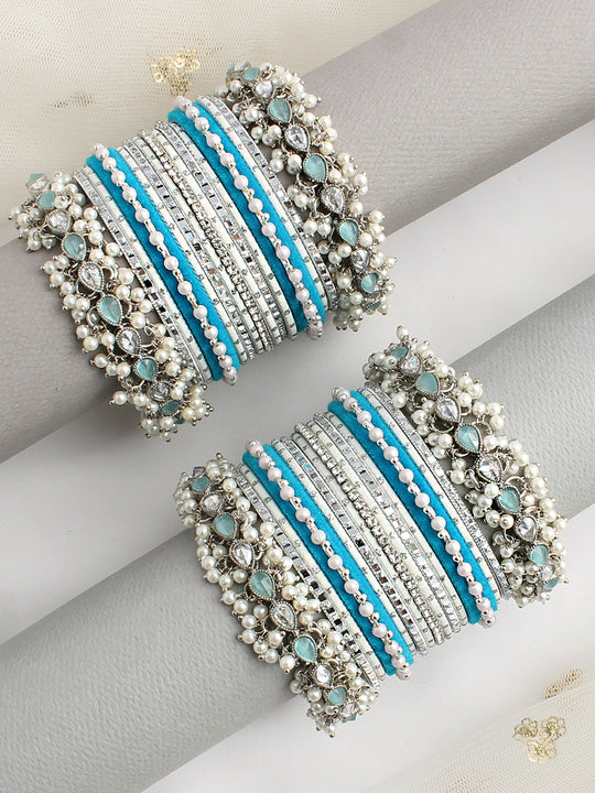 Purvanshi Bangle Set / Stack-Turquoise