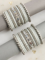 Richa Bangle Set / Stack-White