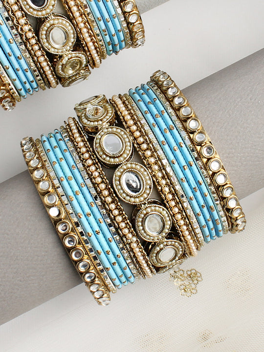 Ditvi Bangle Set / Stack-Turquoise
